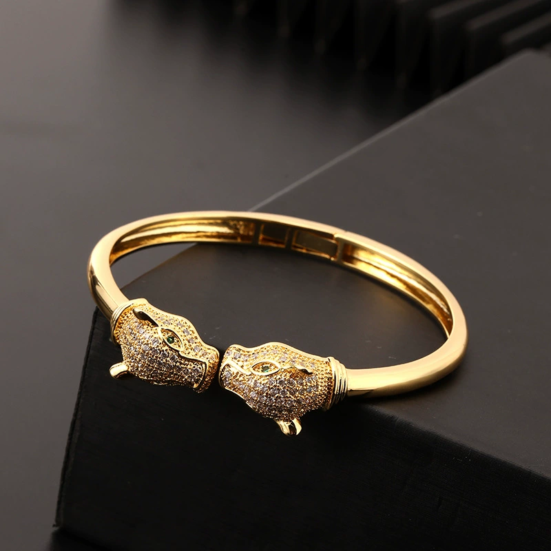 Wild Leopard Open Cuff Bracelet – Trendy Statement Piece for Bold Individuals - Image 2